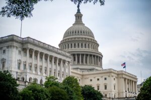 Vista externa do Capitólio dos Estados Unidos em Washington